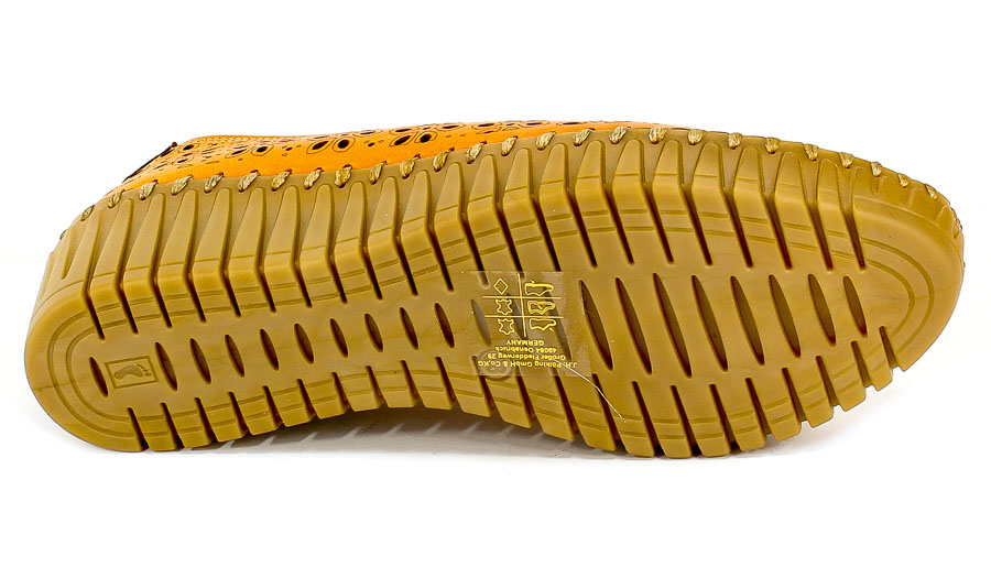 Półbuty Letnie Manitu 850424-62 Orange Pomarańczowy Skóra