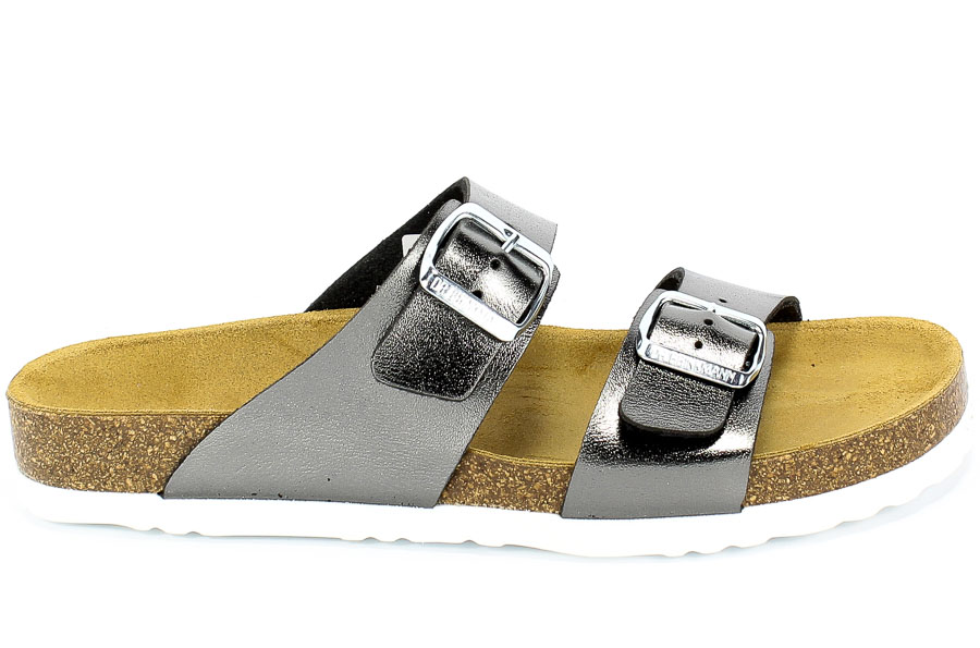 Klapki Brinkmann 700993-9 Anthrazit Srebrny Skóra