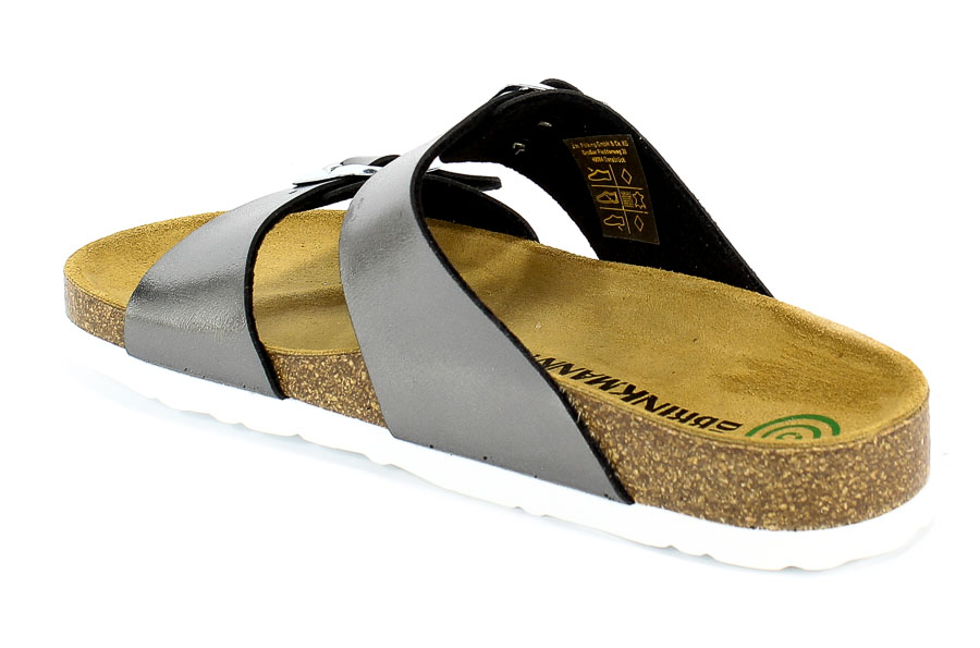 Klapki Brinkmann 700993-9 Anthrazit Srebrny Skóra
