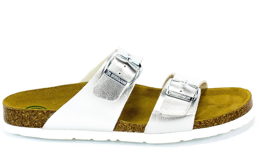 Klapki Brinkmann 701394-92 Silber Srebrny Skóra
