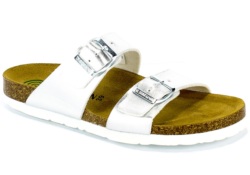Klapki Brinkmann 701394-92 Silber Srebrny Skóra