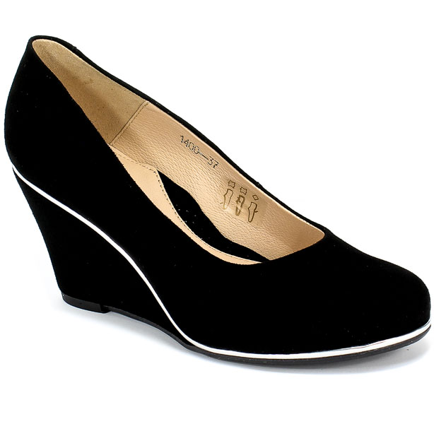 Czółenka Euro Moda Lib 1400 135 Czarny Skóra