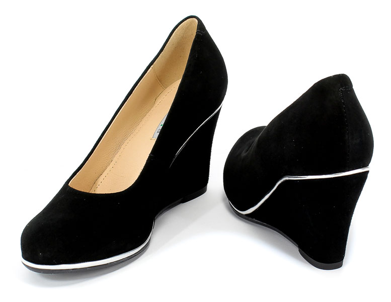 Czółenka Euro Moda Lib 1400 135 Czarny Skóra