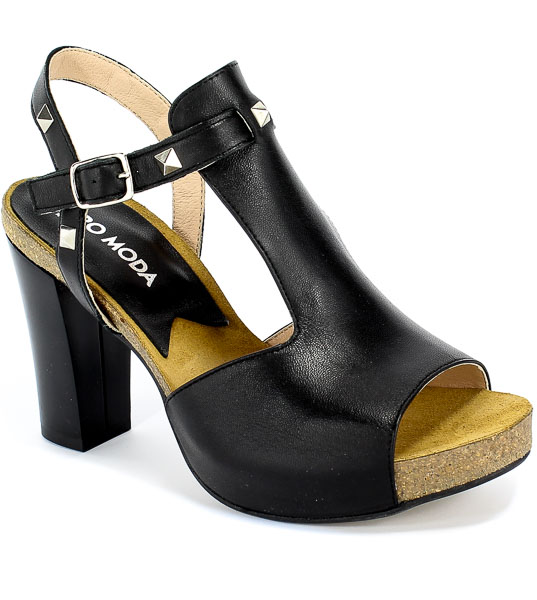 Sandały Euro Moda Lib 9280 8 Czarny Skóra