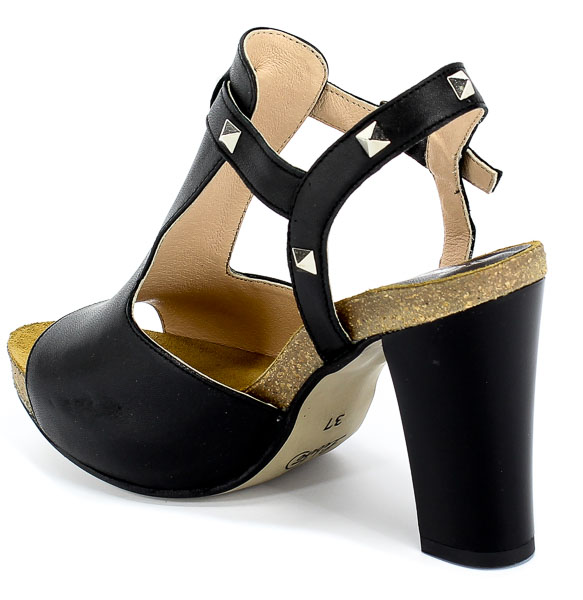 Sandały Euro Moda Lib 9280 8 Czarny Skóra