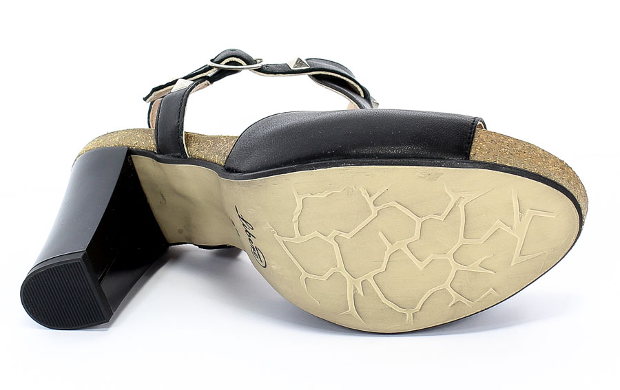 Sandały Euro Moda Lib 9280 8 Czarny Skóra