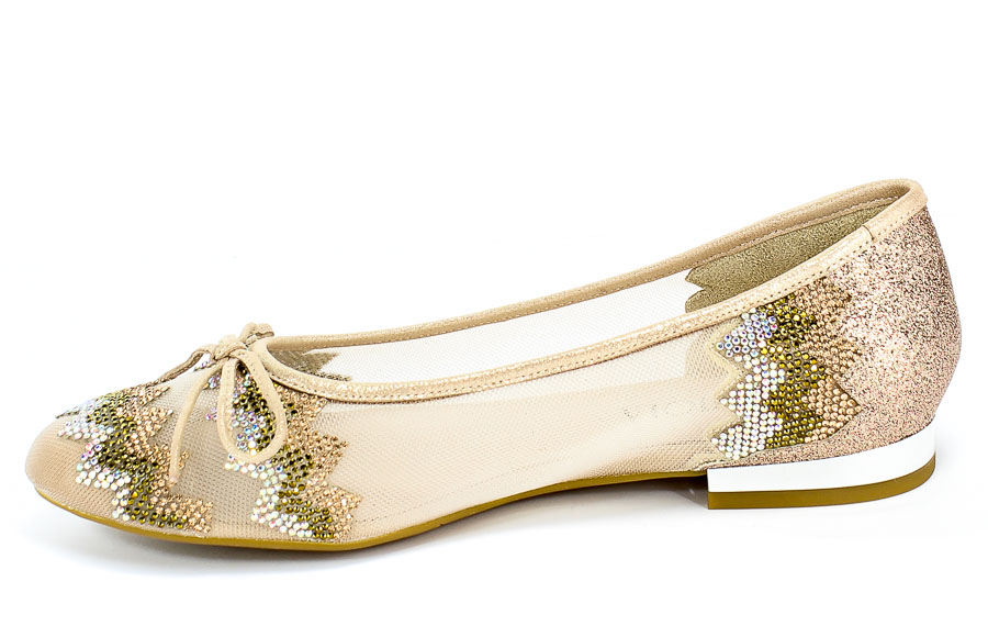 Baleriny Letnie Sca'viola B-175 Beige Beż