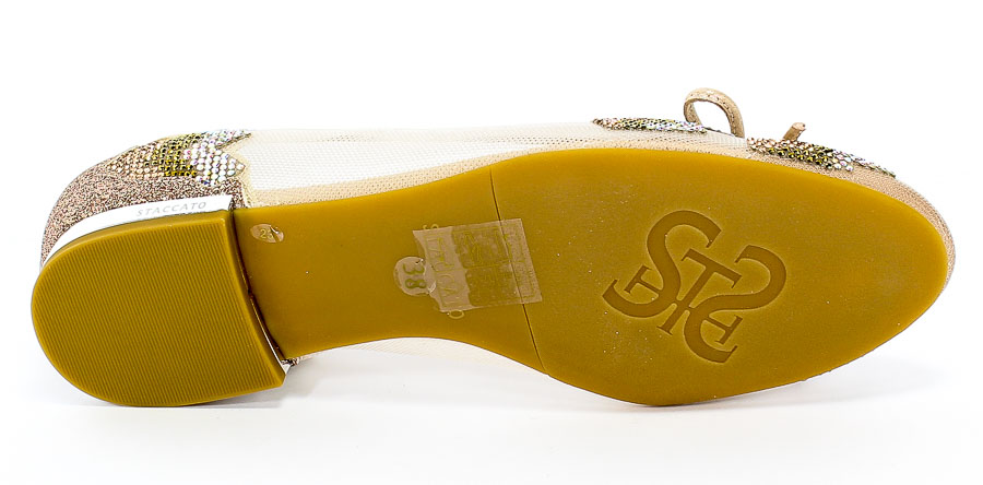 Baleriny Letnie Sca'viola B-175 Beige Beż