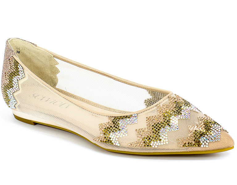 Baleriny Letnie Sca'viola B-92 Beige Beż