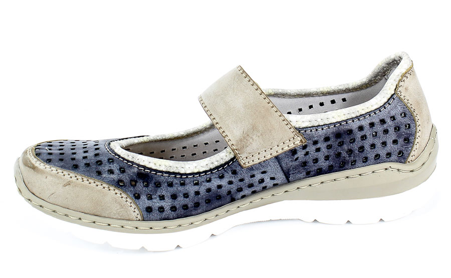 Półbuty Letnie Rieker L32B5-42 Blue Combination Niebieski