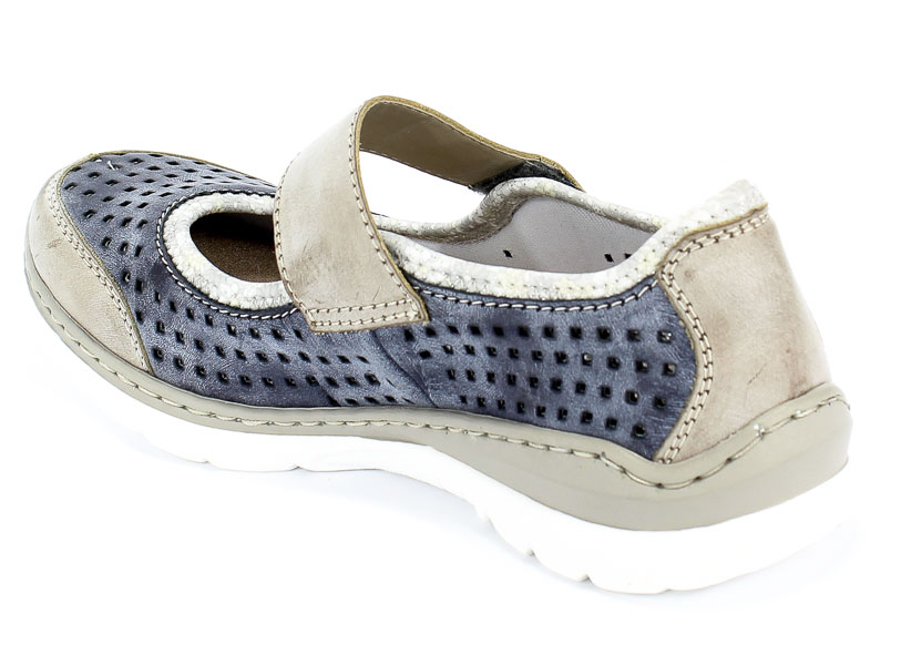 Półbuty Letnie Rieker L32B5-42 Blue Combination Niebieski