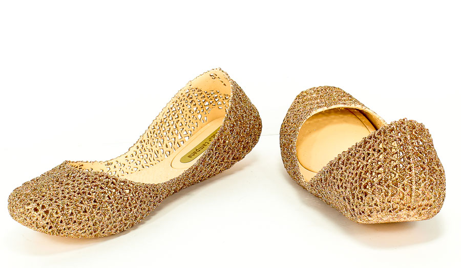 Baleriny Letnie Melissa 31512 52326 Beige/Glitter Beż