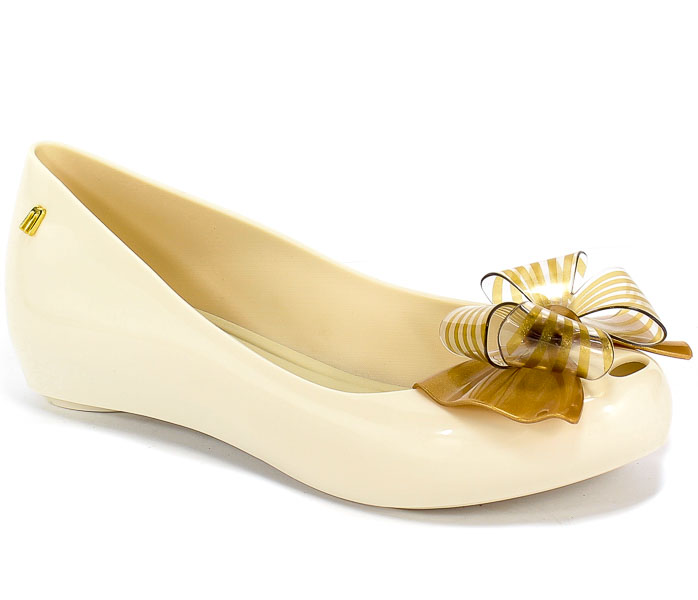 Baleriny Letnie Melissa 32716 50851 Beige/Gold Beż