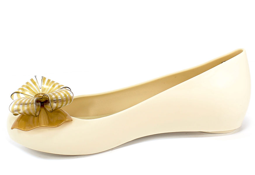 Baleriny Letnie Melissa 32716 50851 Beige/Gold Beż