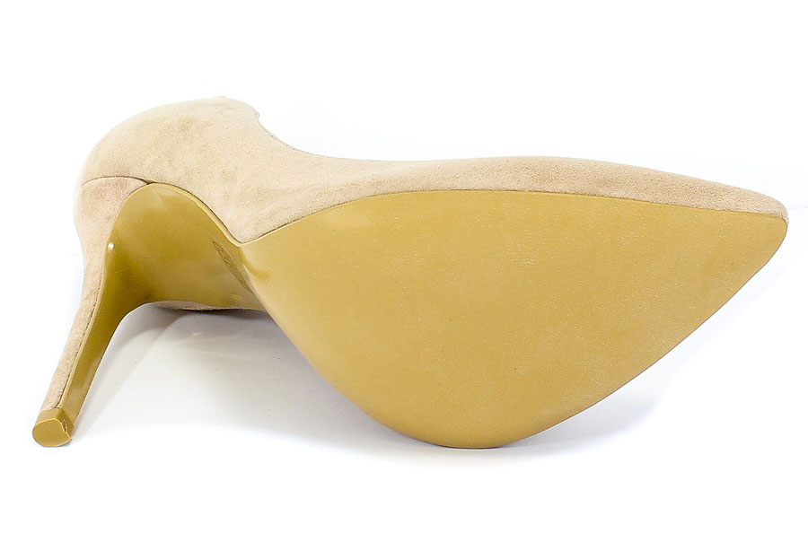 Szpilki Damiss DS 246/A Capucino Zamsz Beż Skóra
