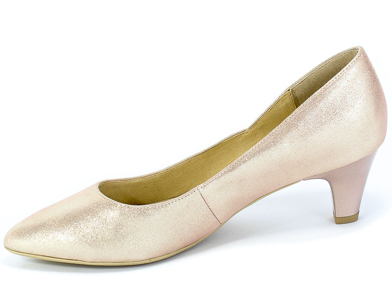 Czółenka Caprice 9-22401-24 510 Rose Metallic Róż Skóra