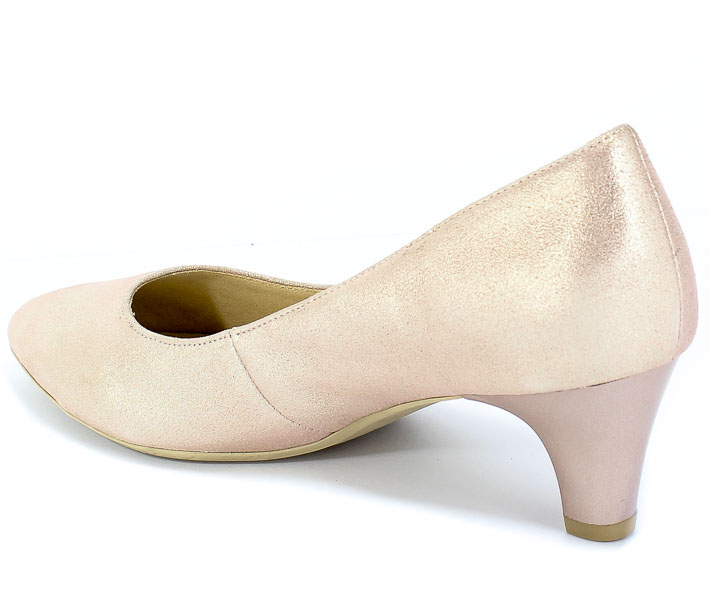 Czółenka Caprice 9-22401-24 510 Rose Metallic Róż Skóra