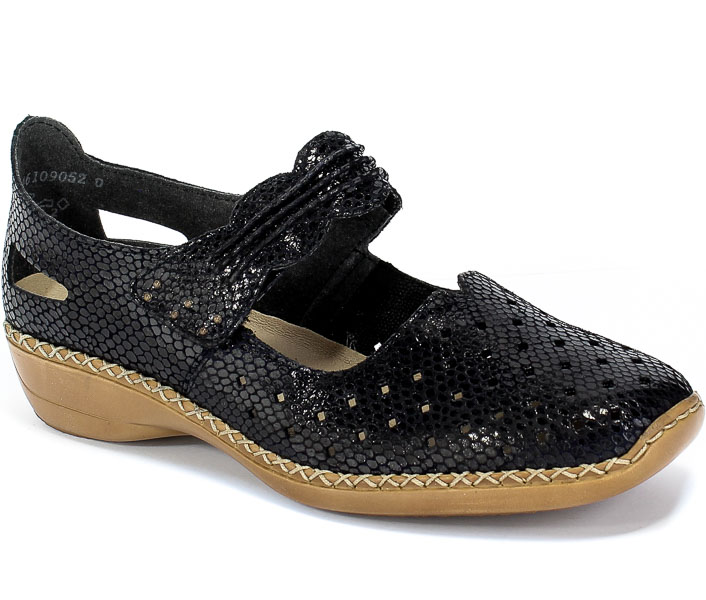 Sandały Rieker 41337-14 Blue Granatowy Skóra