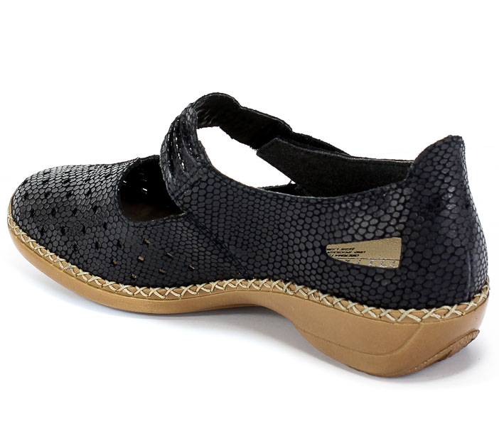 Sandały Rieker 41337-14 Blue Granatowy Skóra