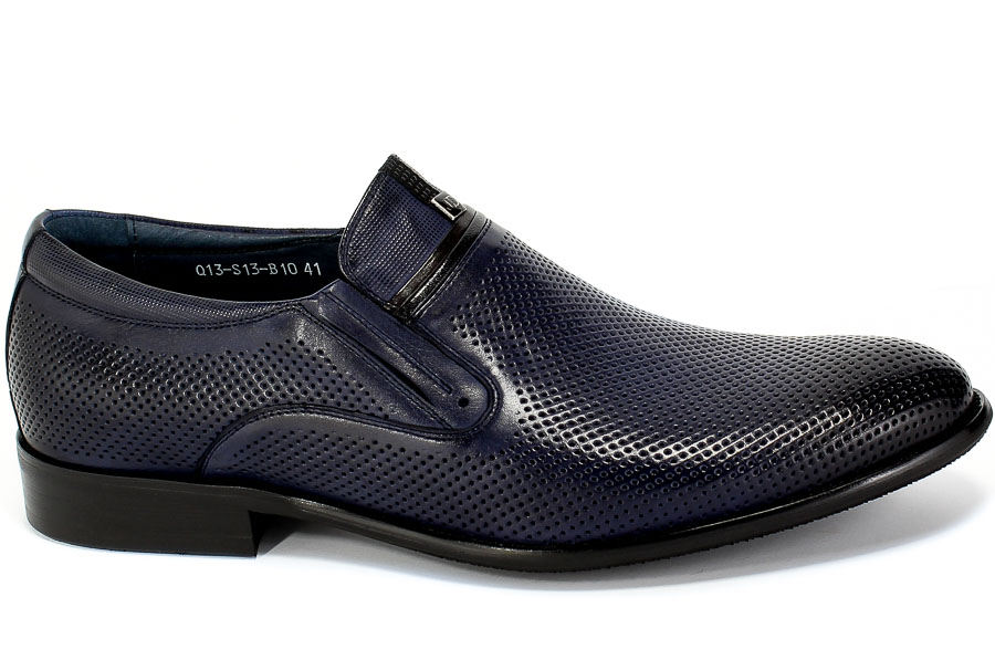 Półbuty Letnie Brooman John Doubare Q13-S13-B10 Blue Granatowy Skóra