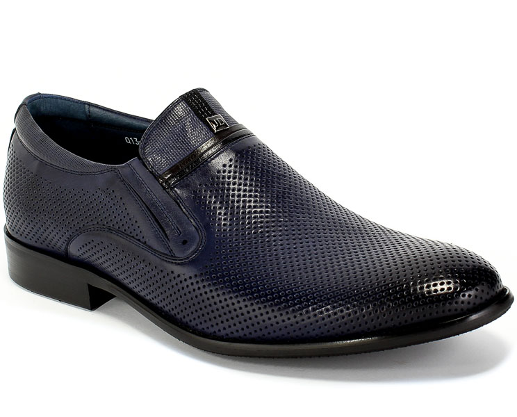 Półbuty Letnie Brooman John Doubare Q13-S13-B10 Blue Granatowy Skóra