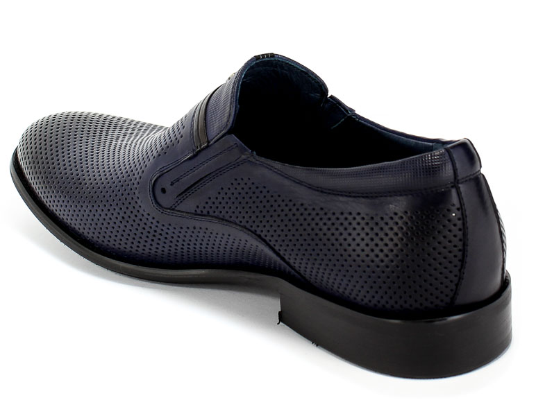 Półbuty Letnie Brooman John Doubare Q13-S13-B10 Blue Granatowy Skóra