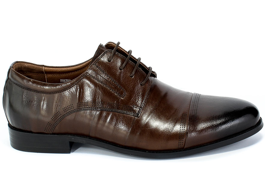 Półbuty Brooman John Doubare Y66701-433 Coffee Brąz Skóra