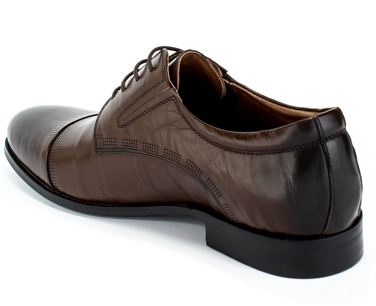 Półbuty Brooman John Doubare Y66701-433 Coffee Brąz Skóra