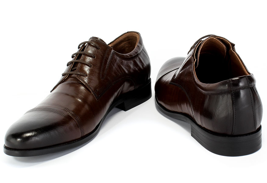 Półbuty Brooman John Doubare Y66701-433 Coffee Brąz Skóra