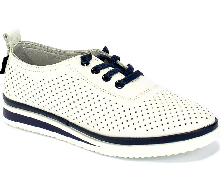 Półbuty Letnie Sokolski GS W20-16 Wht/Navy Biały Skóra