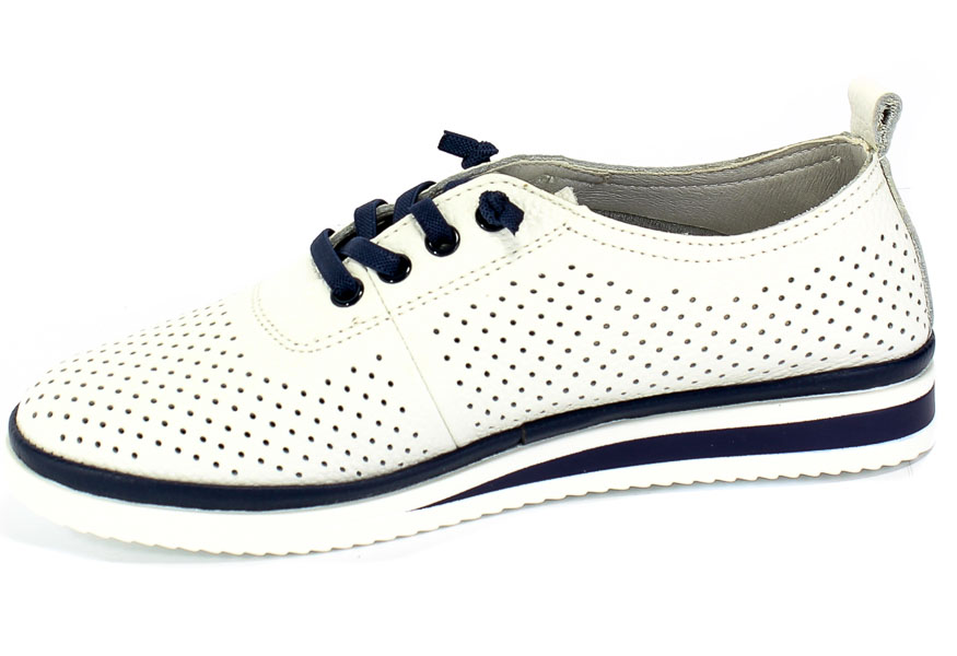 Półbuty Letnie Sokolski GS W20-16 Wht/Navy Biały Skóra