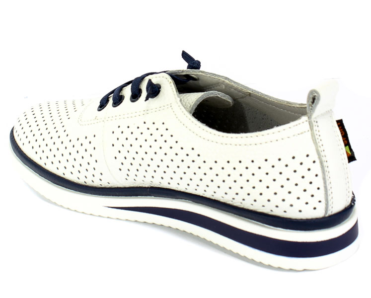 Półbuty Letnie Sokolski GS W20-16 Wht/Navy Biały Skóra