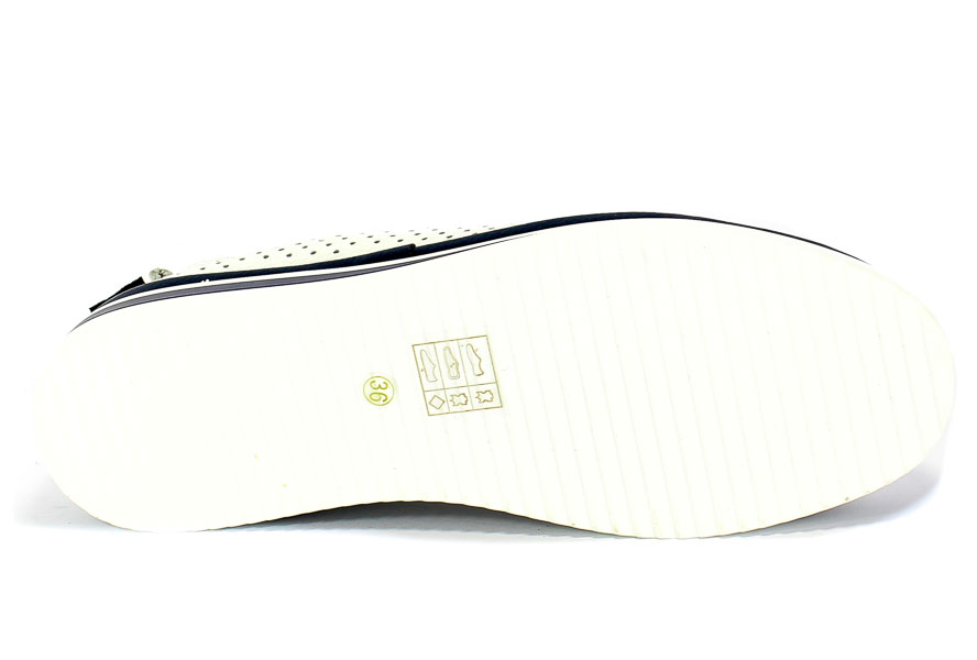 Półbuty Letnie Sokolski GS W20-16 Wht/Navy Biały Skóra