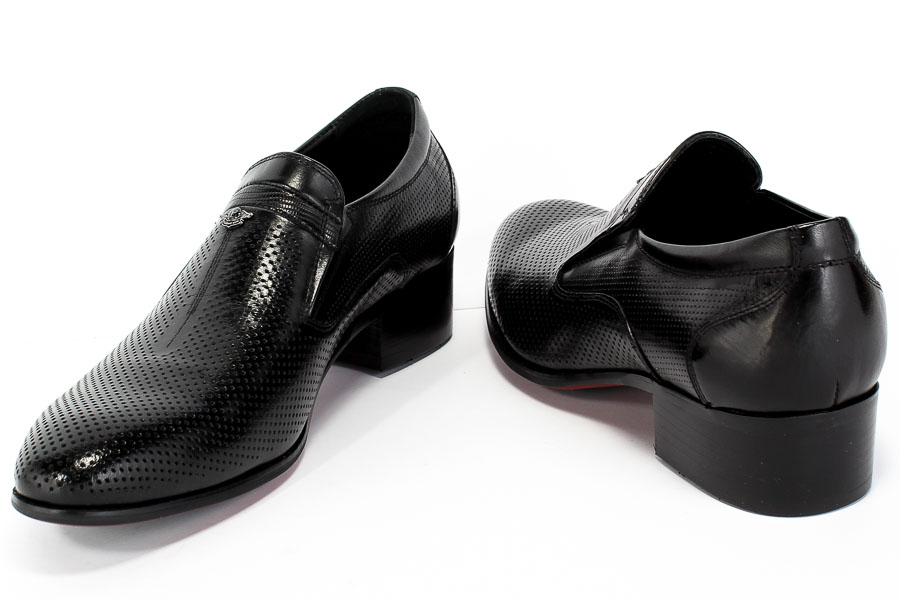 Półbuty Letnie Brooman John Doubare YGD-Z179-326-2 Black Czarny Skóra