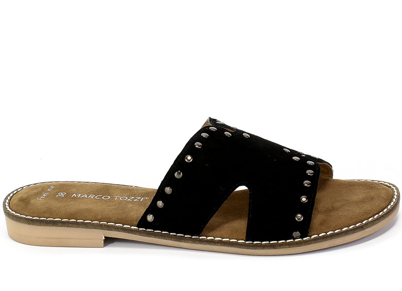 Klapki Marco Tozzi 2-27110-24 001 Black Czarny Skóra