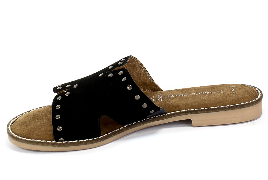 Klapki Marco Tozzi 2-27110-24 001 Black Czarny Skóra