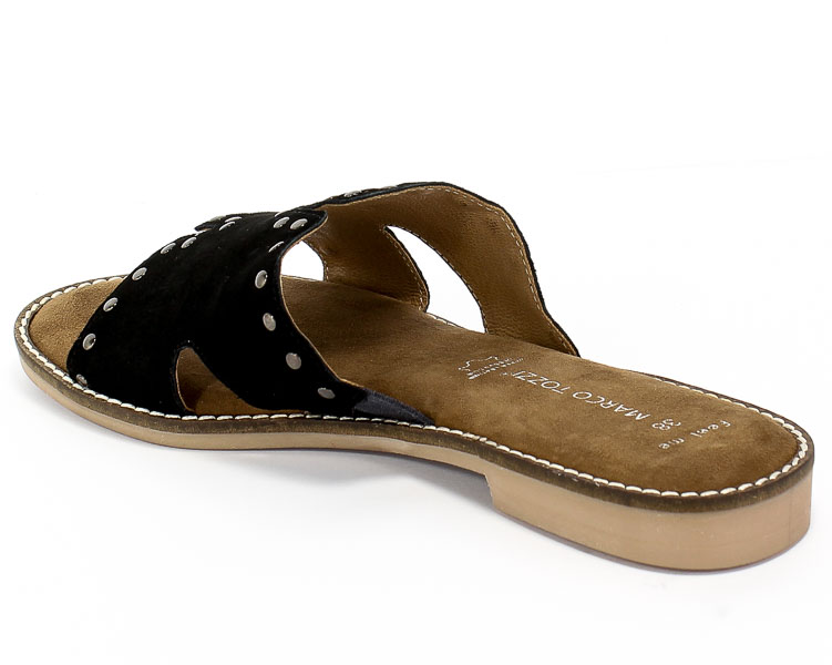 Klapki Marco Tozzi 2-27110-24 001 Black Czarny Skóra