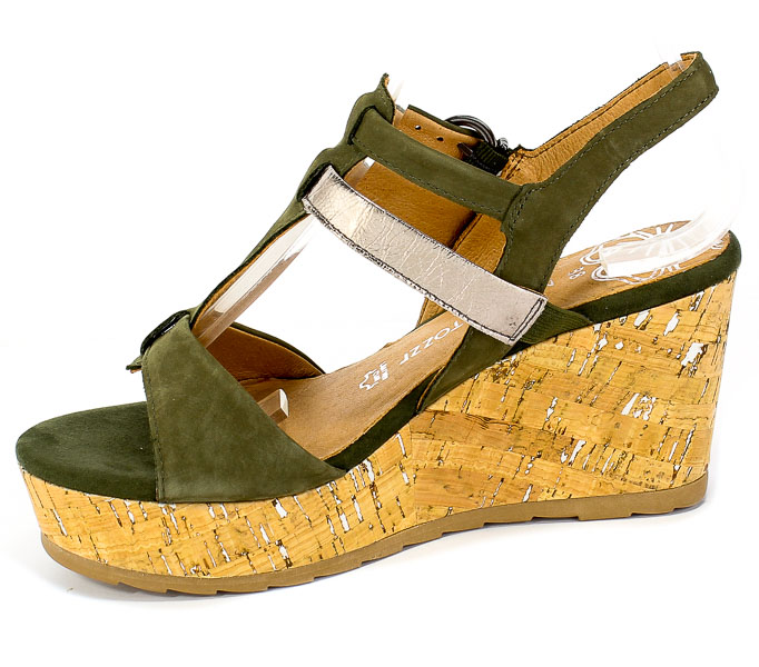 Sandały Marco Tozzi 2-28399-24 726 Khaki Comb Zielony Skóra