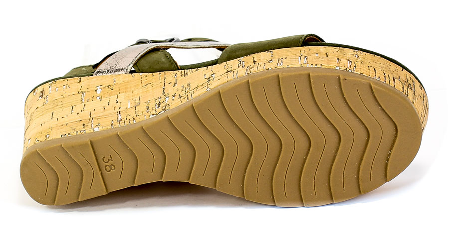 Sandały Marco Tozzi 2-28399-24 726 Khaki Comb Zielony Skóra