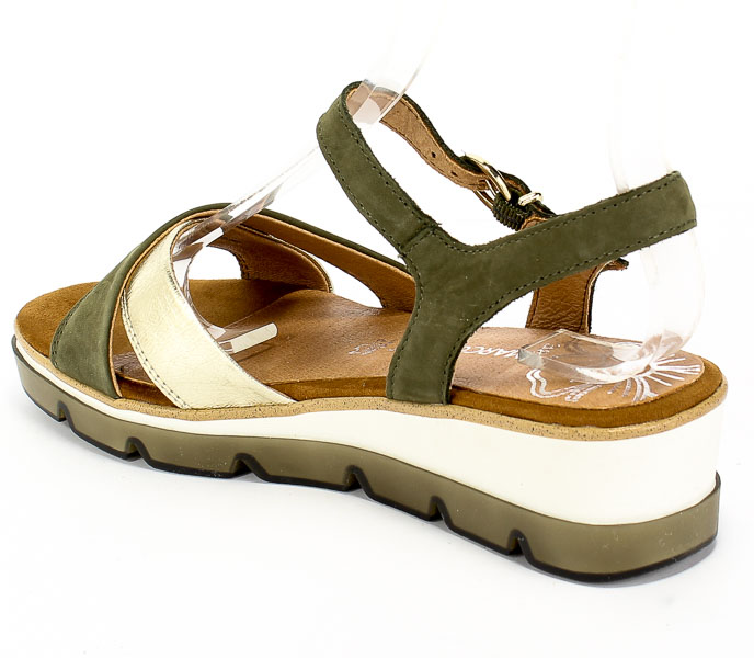 Sandały Marco Tozzi 2-28779-24 726 Khaki Comb Zielony Skóra