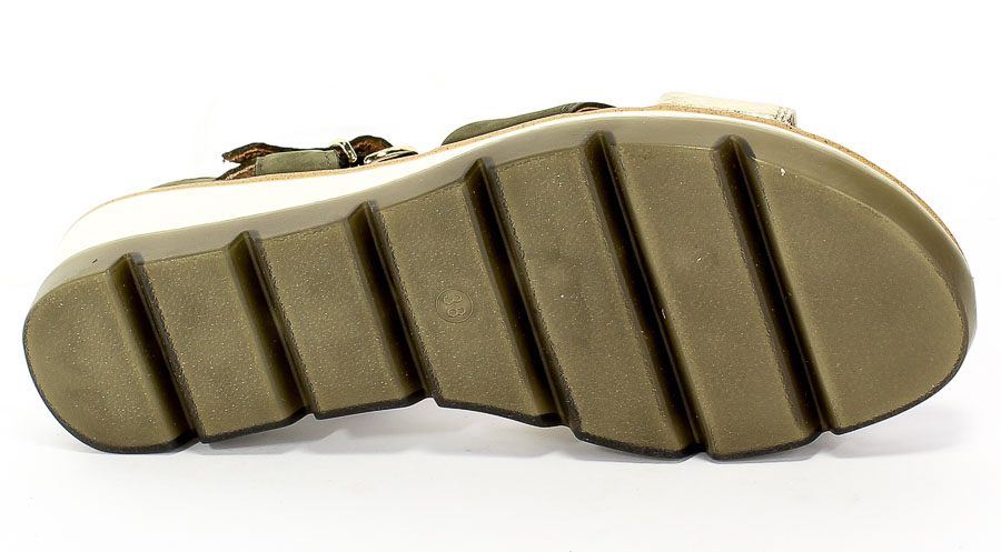 Sandały Marco Tozzi 2-28779-24 726 Khaki Comb Zielony Skóra