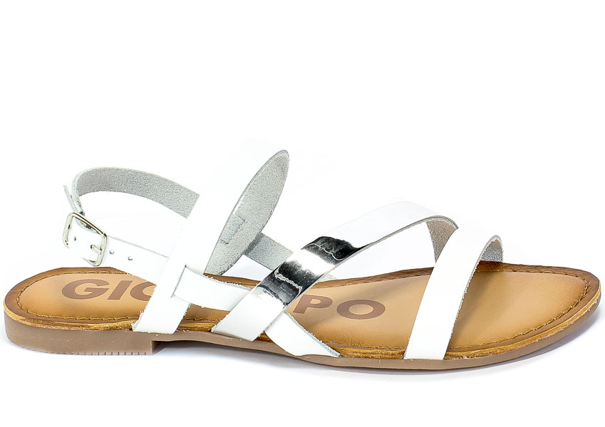 Sandały GiosEppo 59849 White Biały Skóra