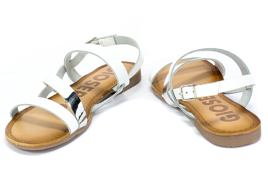 Sandały GiosEppo 59849 White Biały Skóra