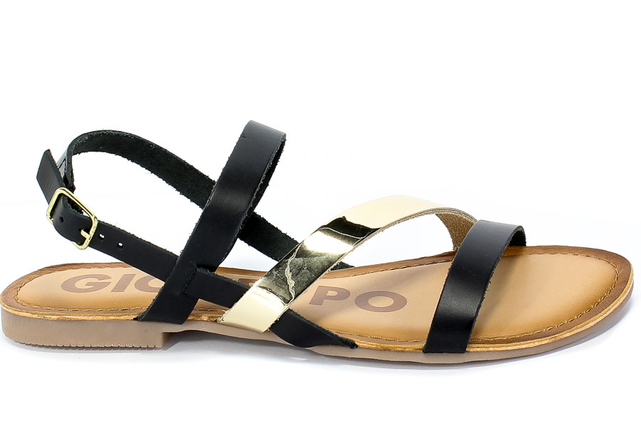 Sandały GiosEppo 59849 Black Czarny Skóra