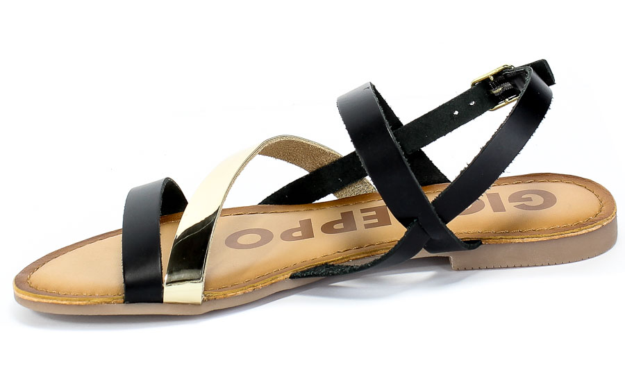 Sandały GiosEppo 59849 Black Czarny Skóra