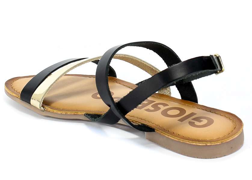 Sandały GiosEppo 59849 Black Czarny Skóra