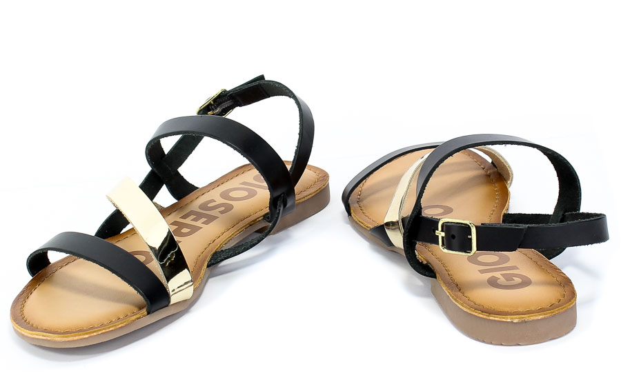 Sandały GiosEppo 59849 Black Czarny Skóra