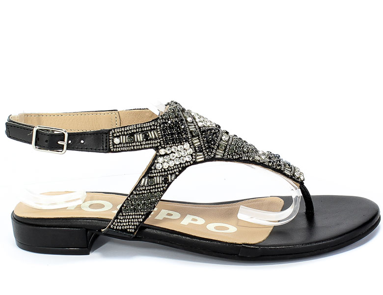 Sandały GiosEppo 59833 Black Czarny Skóra