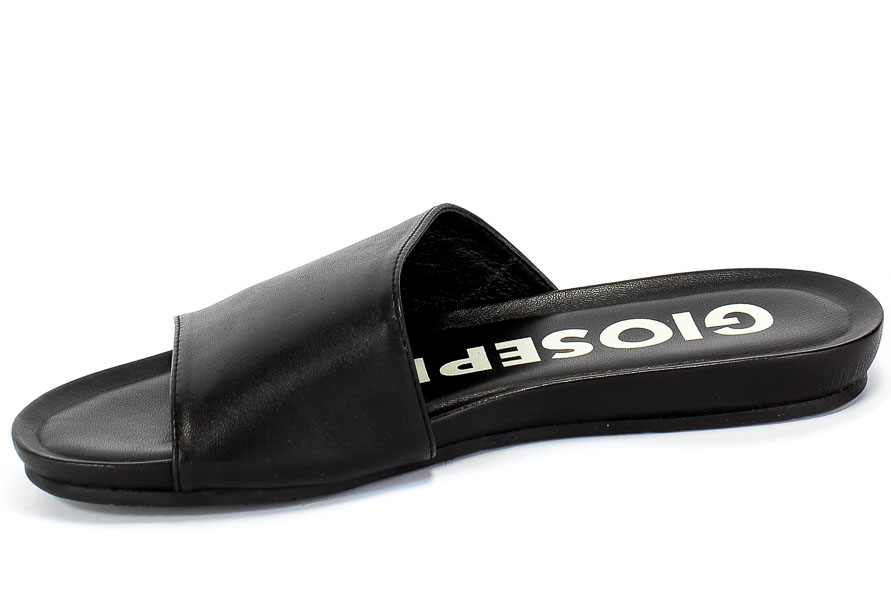 Klapki GiosEppo 58366 Black Czarny Skóra
