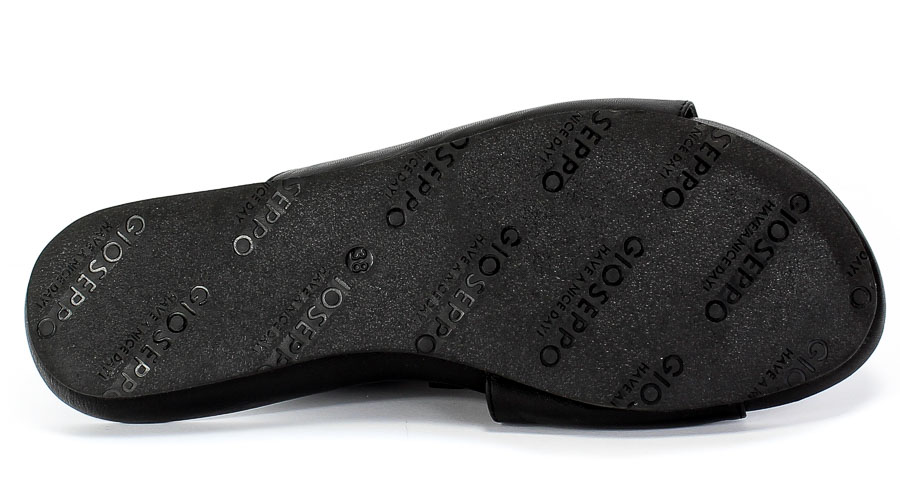 Klapki GiosEppo 58366 Black Czarny Skóra